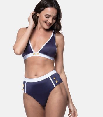 High waisted bikini sale bottoms navy