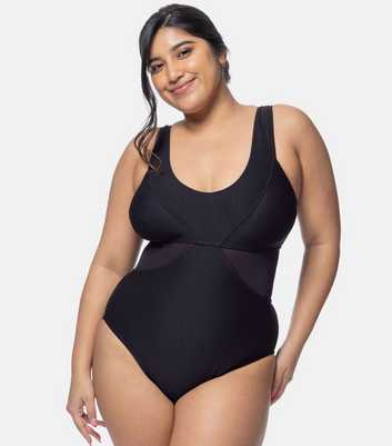 Dorina Curves Black Chevron Shaping Swimsuit