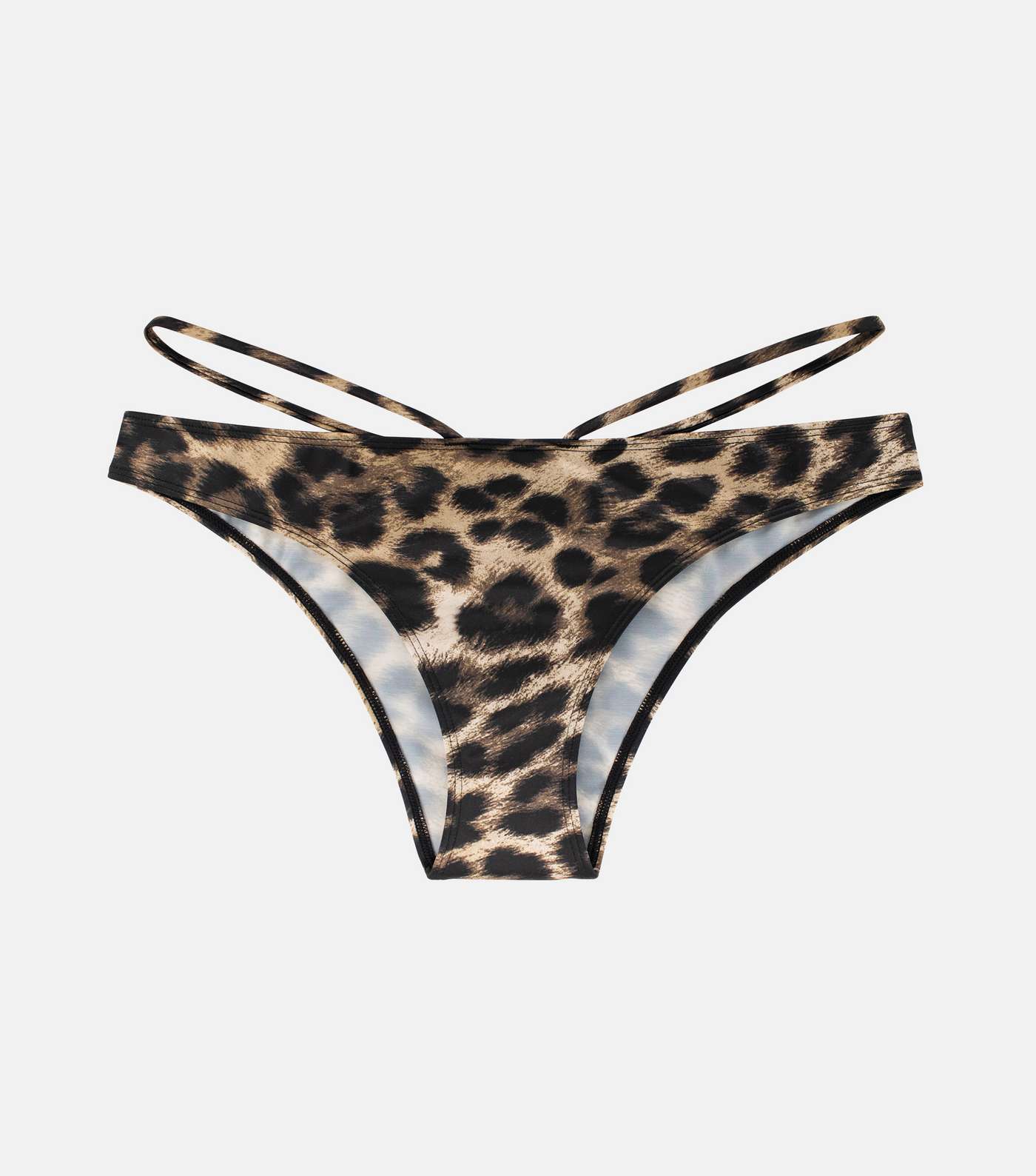 Dorina Brown Leopard Print Strappy Brazilian Bikini Bottoms Image 5