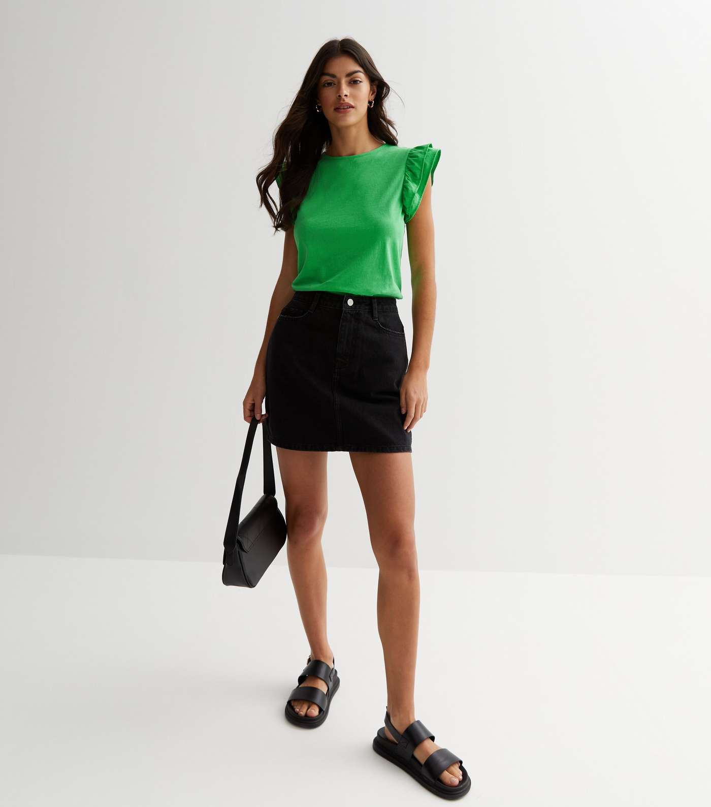 Green Cotton Frill Sleeve Vest Image 2