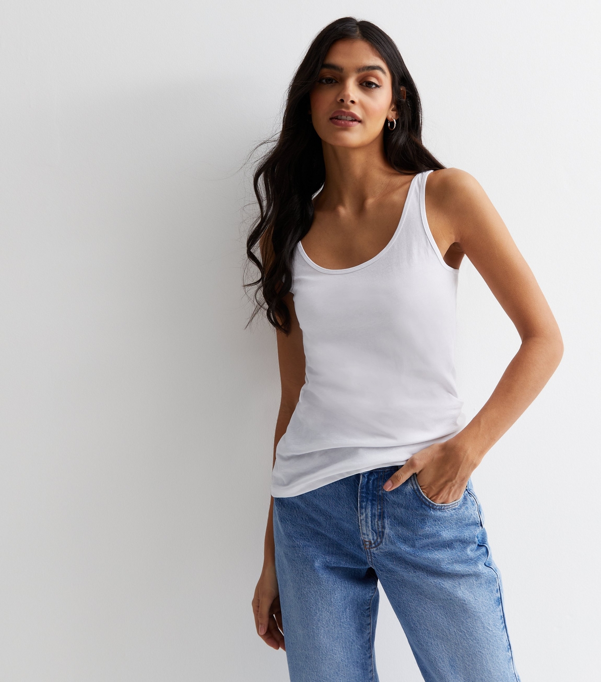 Women's White Cotton Scoop Neck Vest New Look