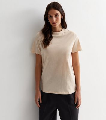 Cream Cotton Crew Neck T-Shirt | New Look