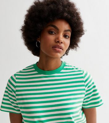 Green striped shop t shirt