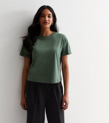 Khaki Jersey Boxy T-Shirt