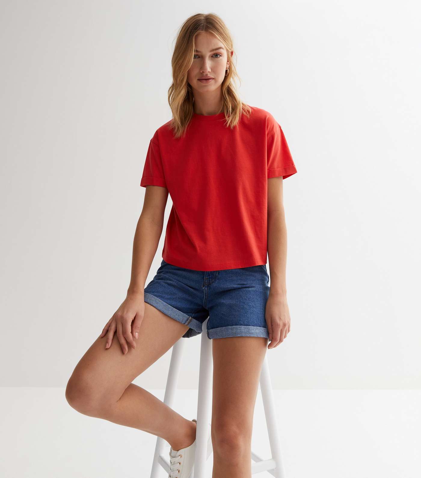 Red Jersey Boxy T-Shirt