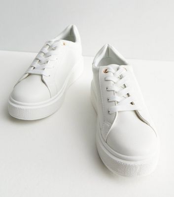 New look white trainers online