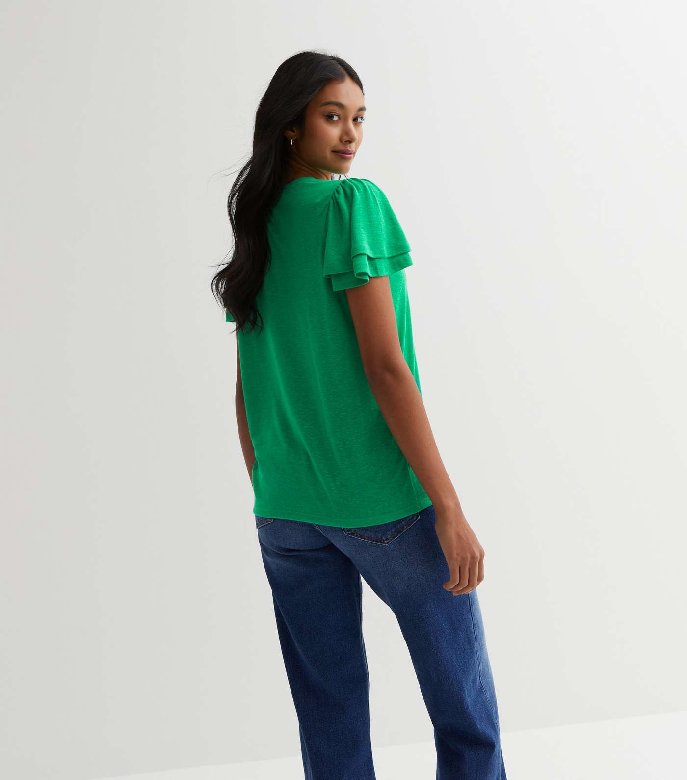 Green Flutter Sleeve T-Shirt Image 4