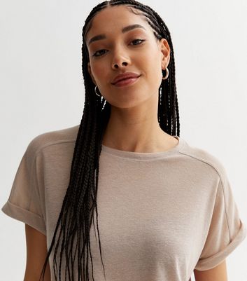 Crewneck Rolled Sleeveless T-Shirt