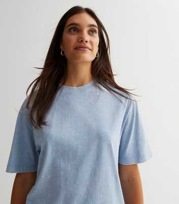 Blue Acid Wash Oversized T-Shirt