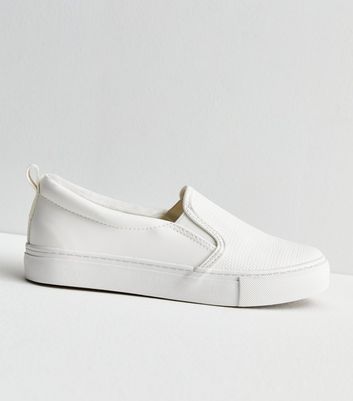 White slip cheap on trainers ladies