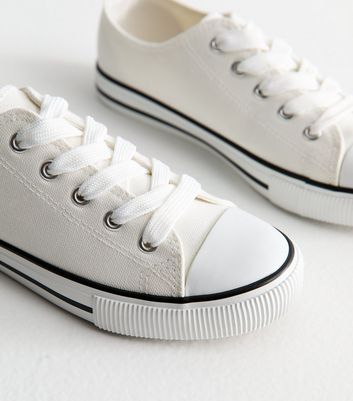 New look shop white canvas trainers