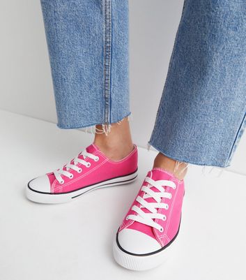 Pink lace up on sale trainers