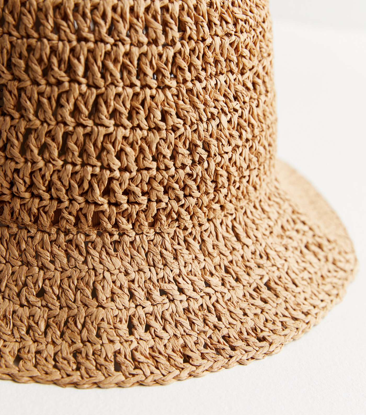 Girls Stone Woven Straw Effect Bucket Hat Image 3