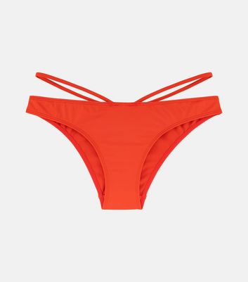 Dorina Bright Orange Strappy Brazilian Bikini Bottoms New Look