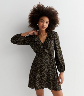 New look animal 2024 print wrap dress