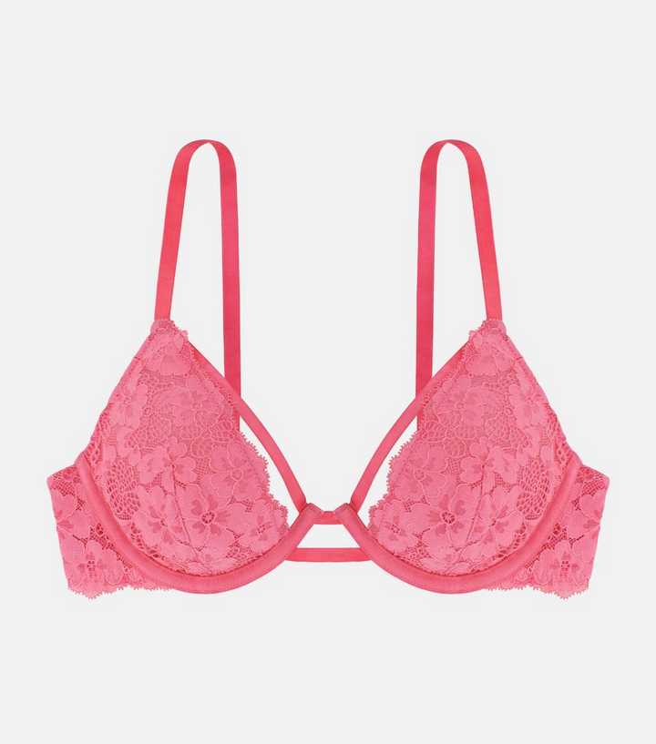 Dorina Bright Pink Lace Cut Out Underwired Bra