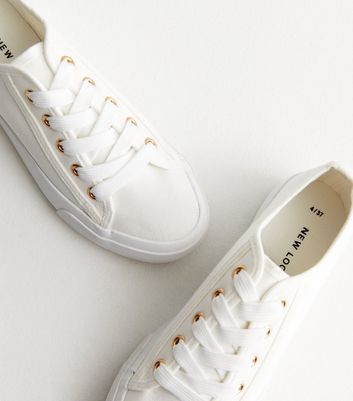 New look white canvas shoes hotsell