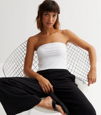 White Bandeau Crop Top New Look