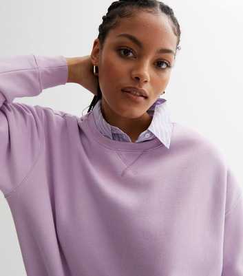 Lilac Jersey Crew Neck Long Sleeve Sweatshirt