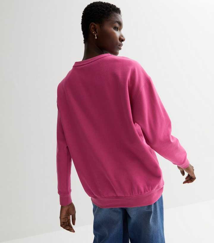 ASOS DESIGN oversized t-shirt with crew neck in bright pink