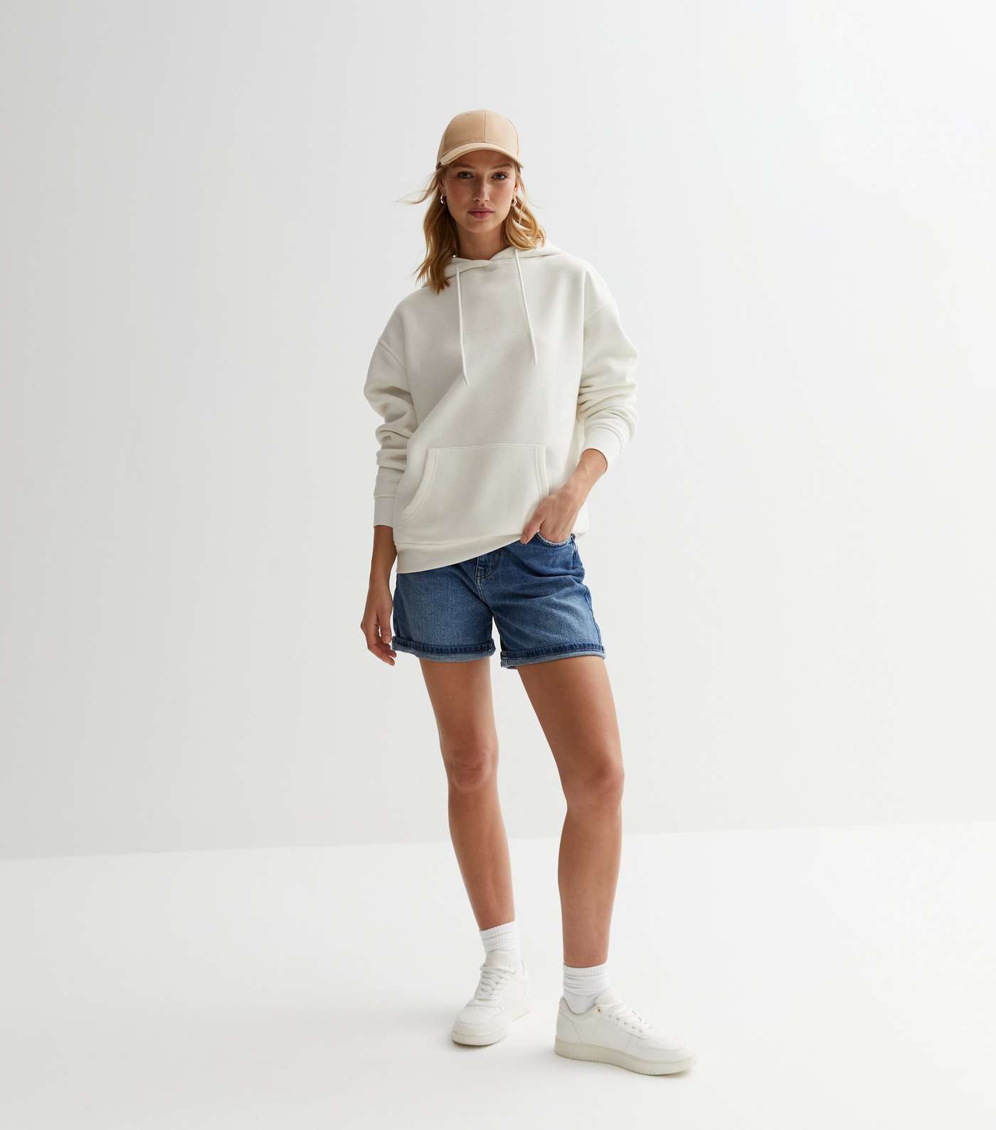 White Pocket Front Hoodie Image 3