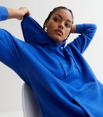 Bright Blue Pocket Front Hoodie New Look