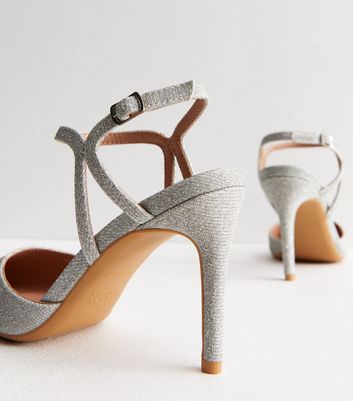 Silver sandal store heels new look