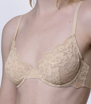 Dorina Pale Pink Floral Lace Non Padded Bra New Look
