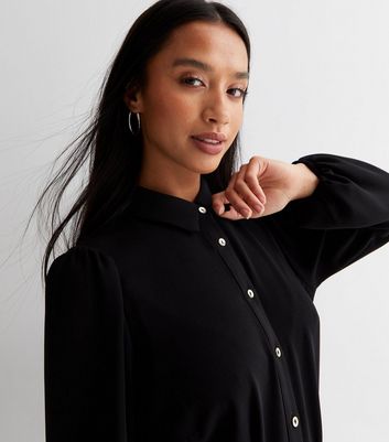 Petite black best sale long sleeve dress