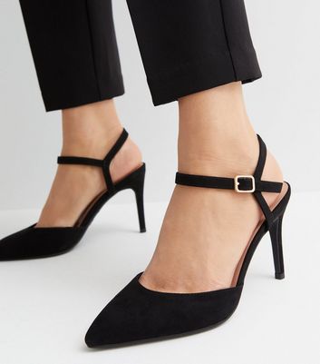 New look store black suede heels