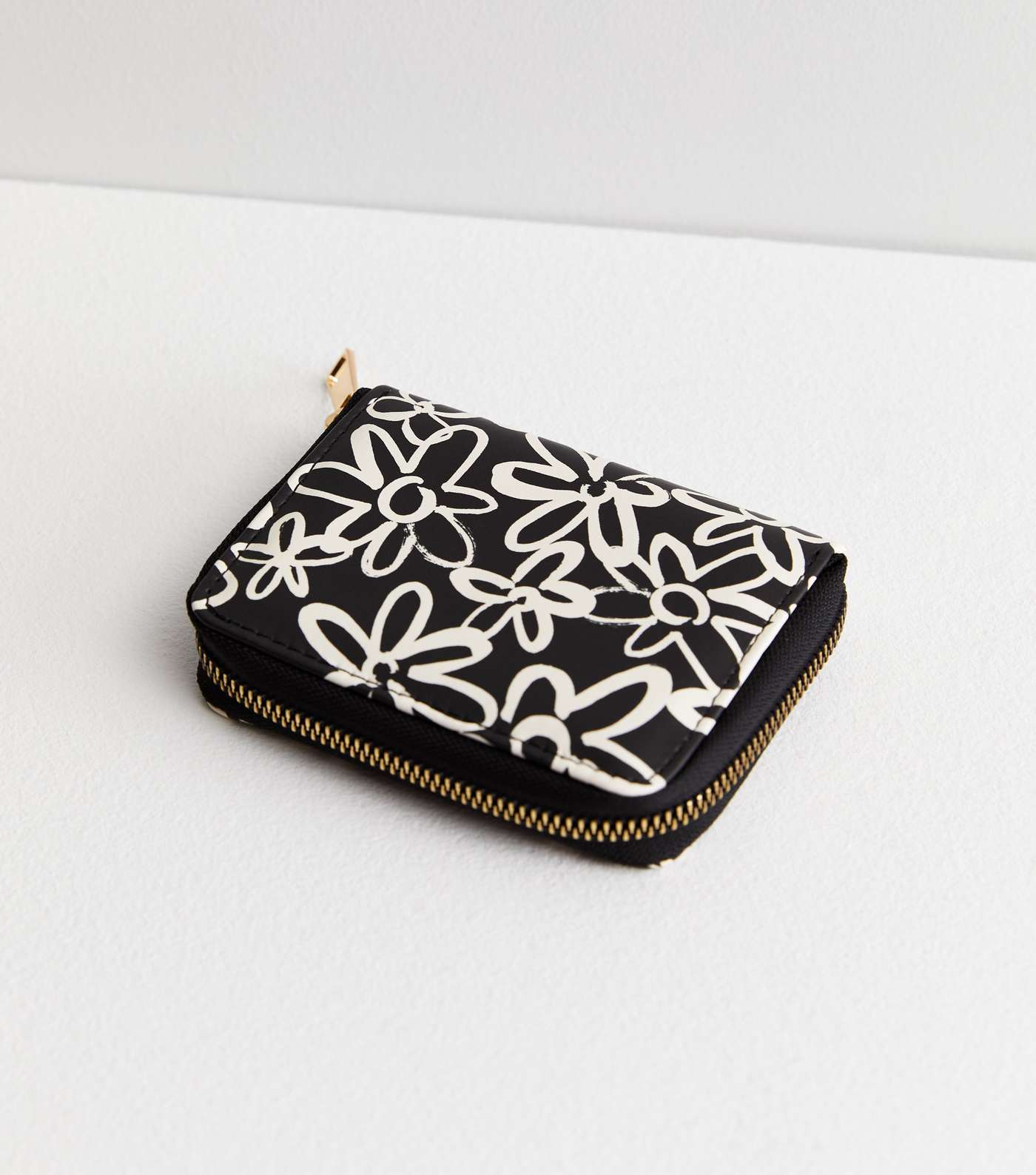 Black Floral Leather-Look Small Purse Image 2