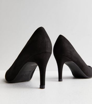 Black suede court shoes mid heel online