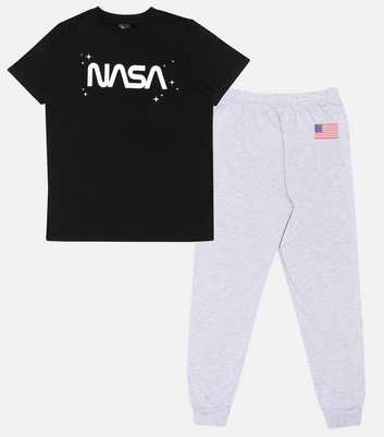 Popgear Black Jogger Pyjama Set with NASA Logo