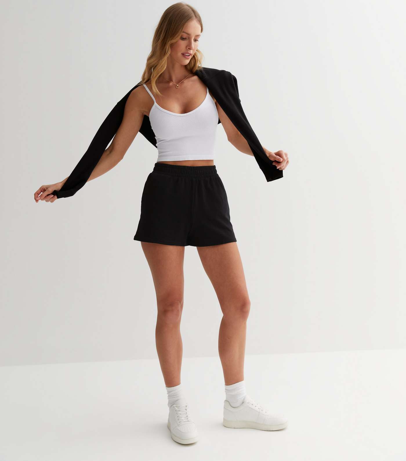 Black Jogger Shorts Image 3