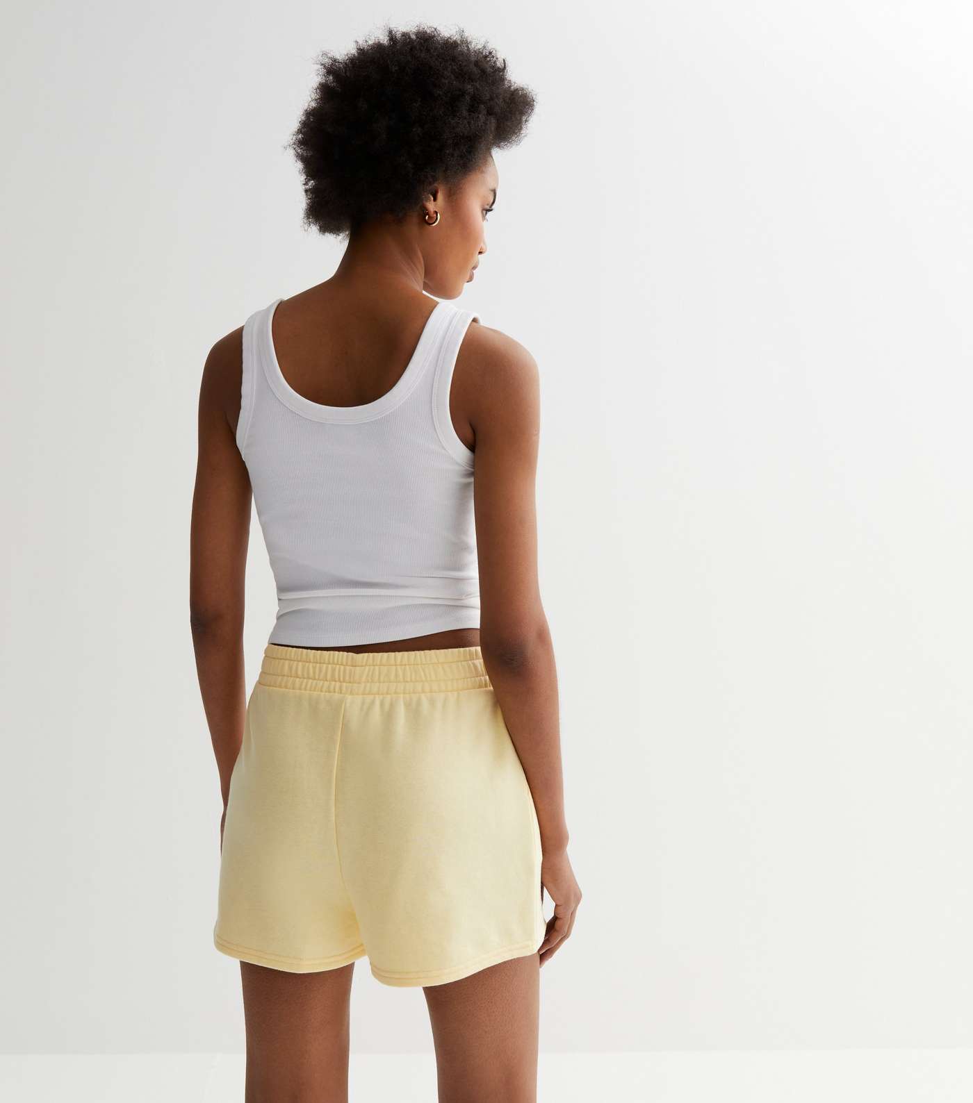 Pale Yellow Jogger Shorts Image 4