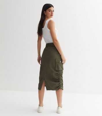 Midi skirt outlet ruched