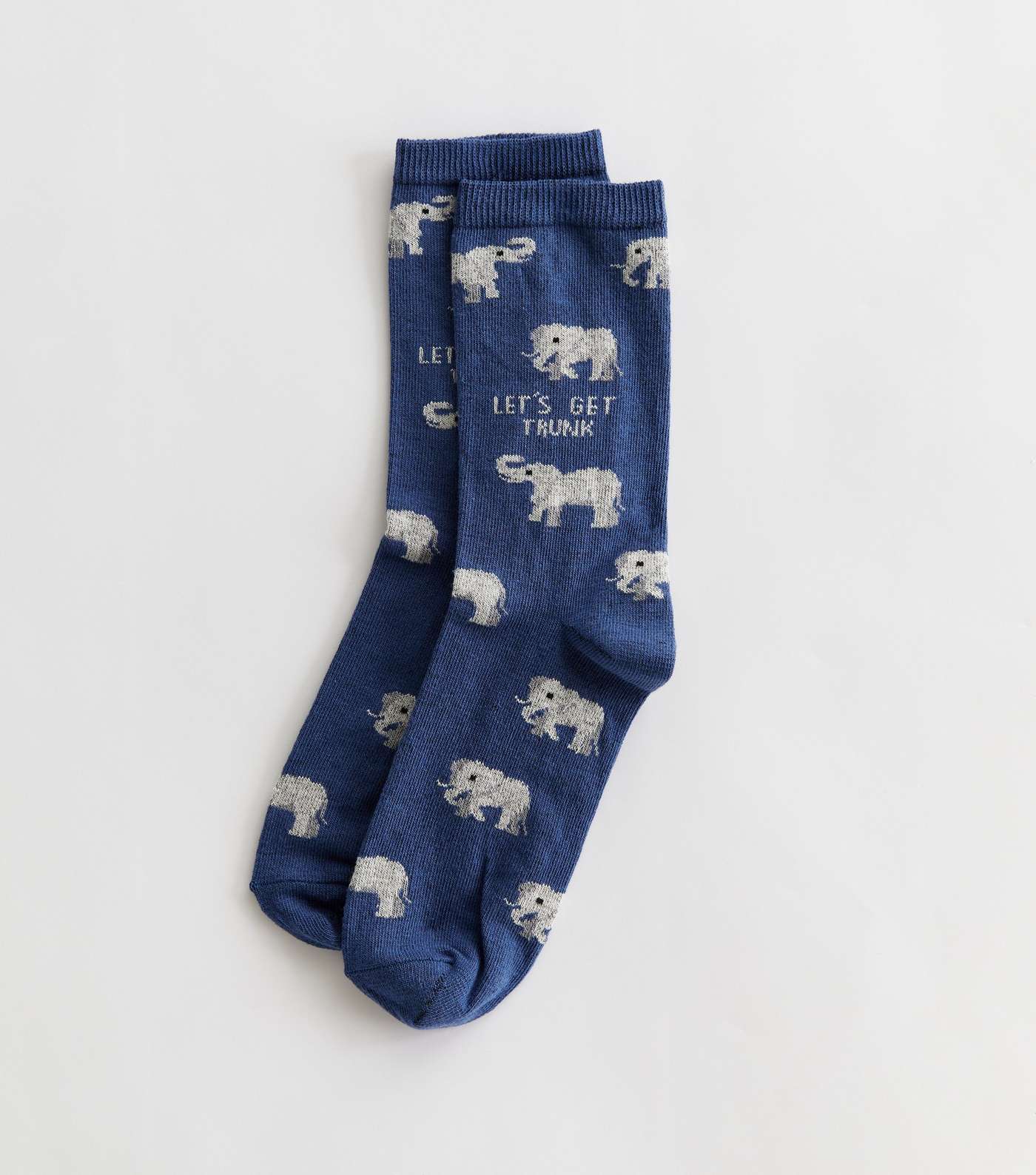 Blue Let's Get Trunk Elephant Socks
