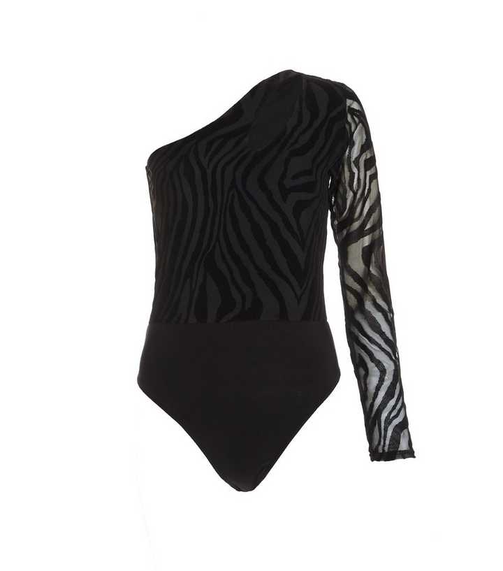 Jersey Bodysuit - Black/zebra print - Ladies