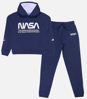 Popgear Navy NASA Logo Hoodie Lounge Set