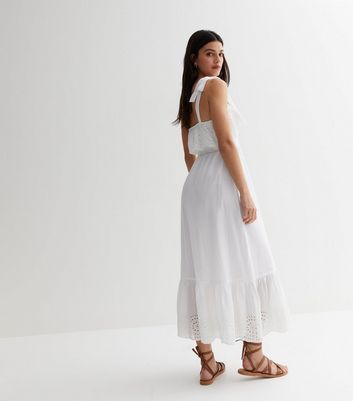 White midi sales broderie dress