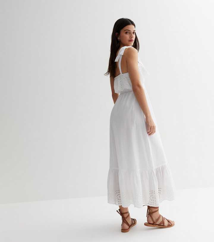 broderie midi dress