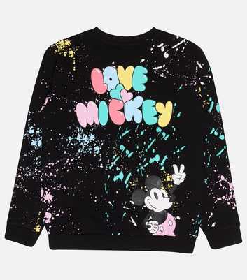 Popgear Black Paint Splat Disney Mickey Mouse Sweatshirt