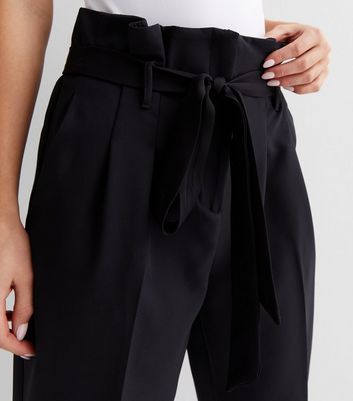 Petite black paperbag trousers sale