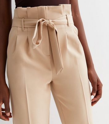 Belted Wide Leg Stone Trousers  Studio