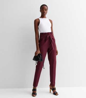 Tall Burgundy Paperbag Trousers