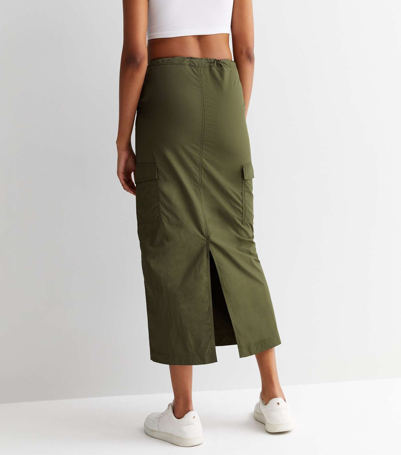 Tall Khaki Parachute Midaxi Skirt Image 4