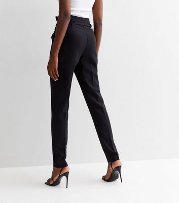 New Look Tall paperbag waist trouser in dark grey  ASOS