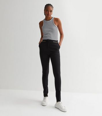 Y.A.S Tall tailored pants with elasticated waist in black - ShopStyle