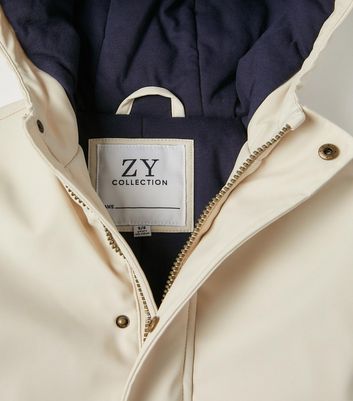 Zippy Cream Hooded Parka Jacket New Look