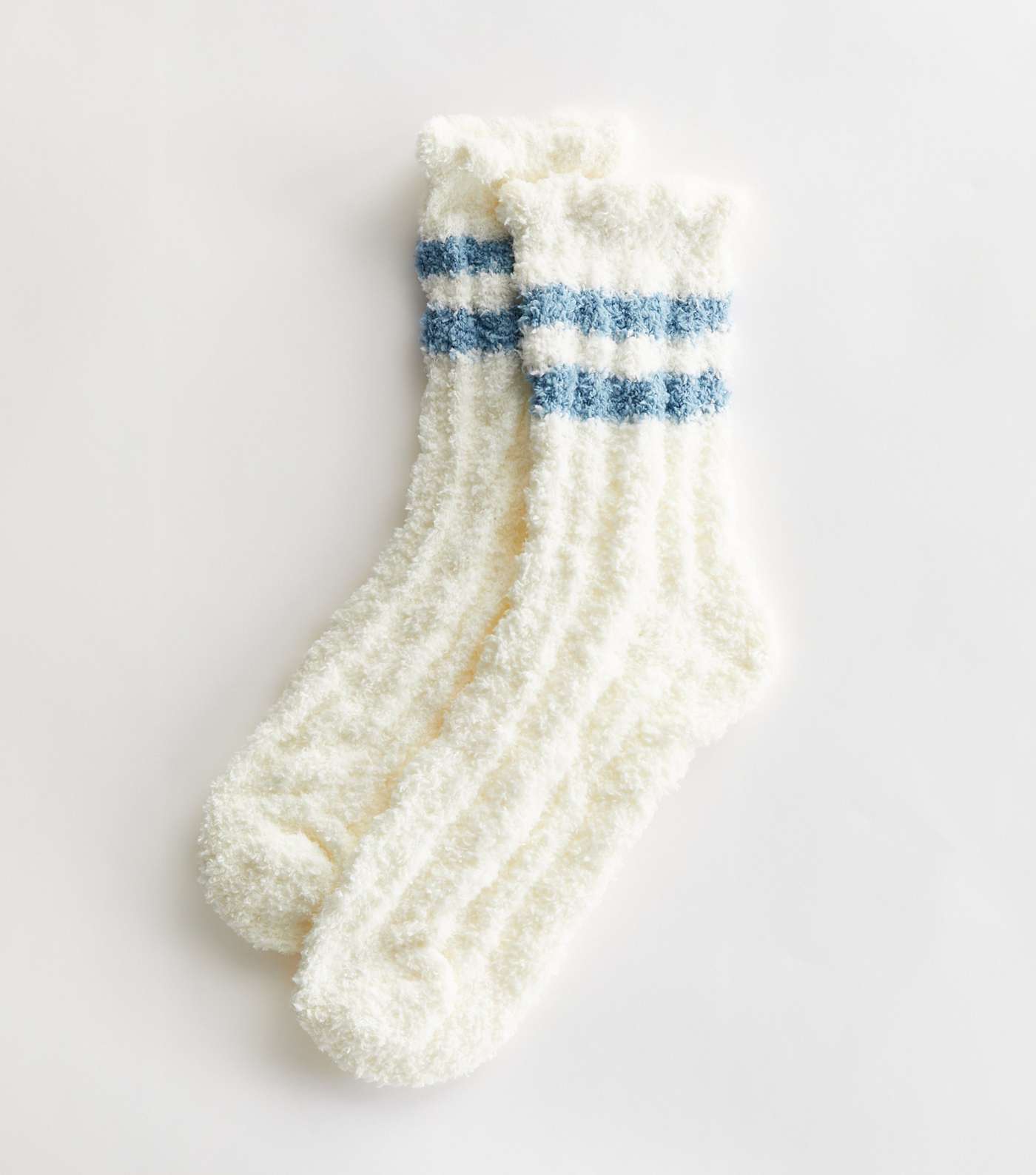 Cream Cable Stripe Fluffy Socks